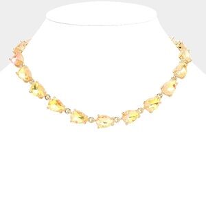 Elegant Yellow and orange teardrop necklace